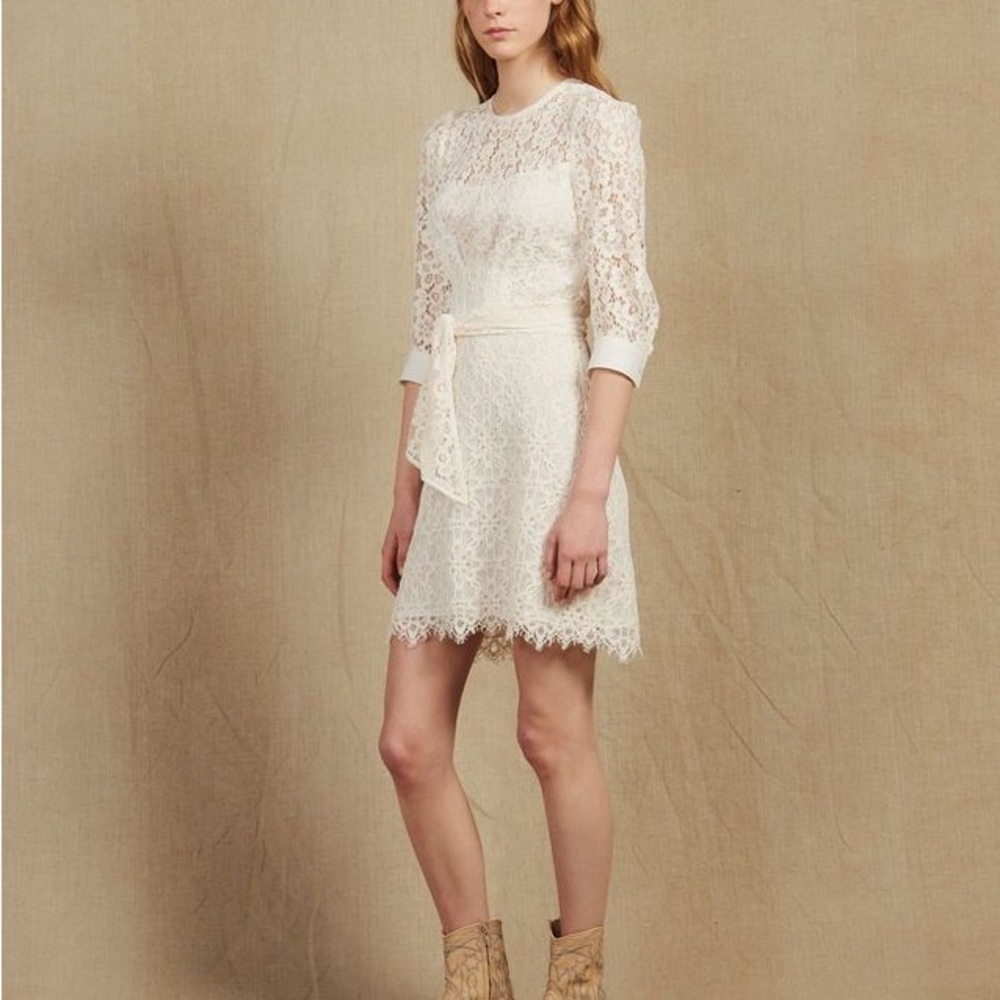 Sandro White Lace Dress